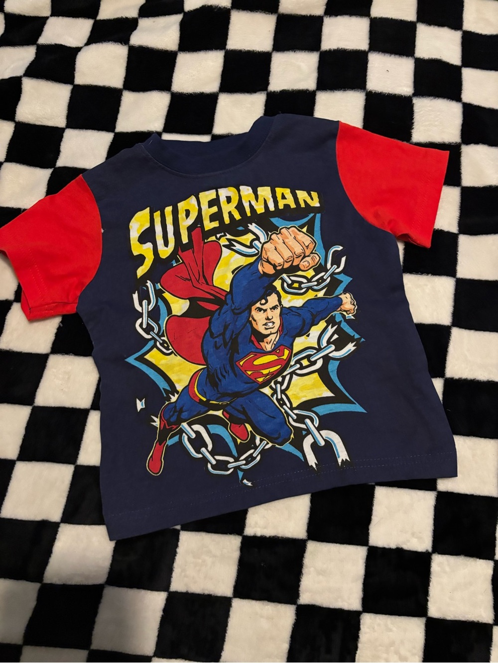 2T superman tshirt (small dot stain)